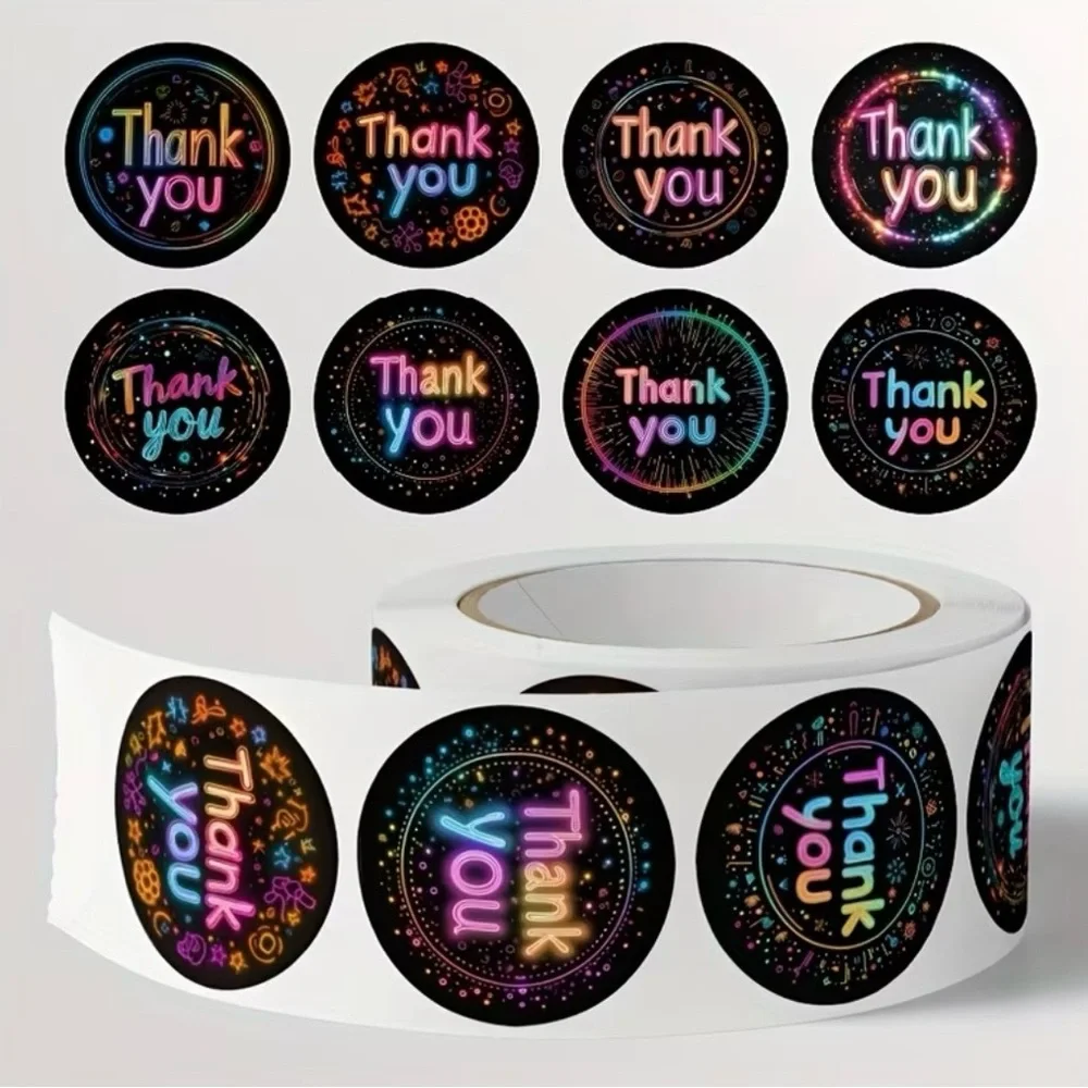 Colorful Thank You Stickers, NEW, 500 Stickers